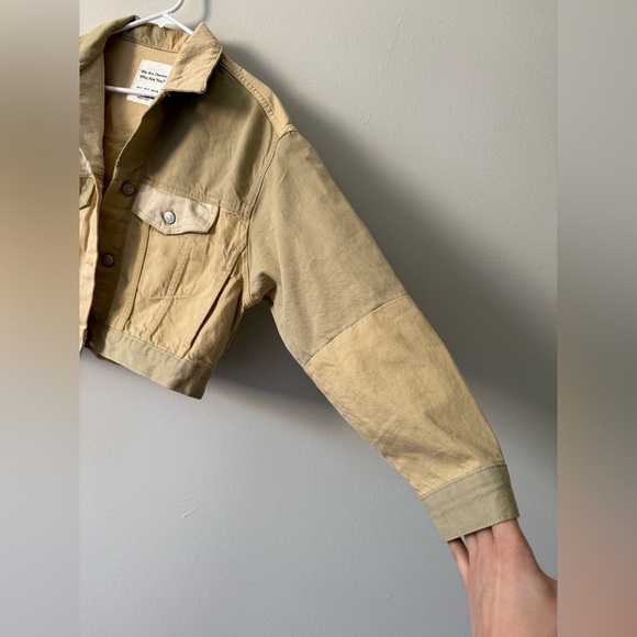 Jacket sand-colored patchwork denim by Pull & Bear, Size S, new with tag - Picture 8 of 16